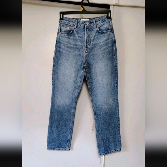 Reformation Cynthia High Rise Straight Women's Jeans Button Fly Medium Wash 27. - Picture 2 of 16